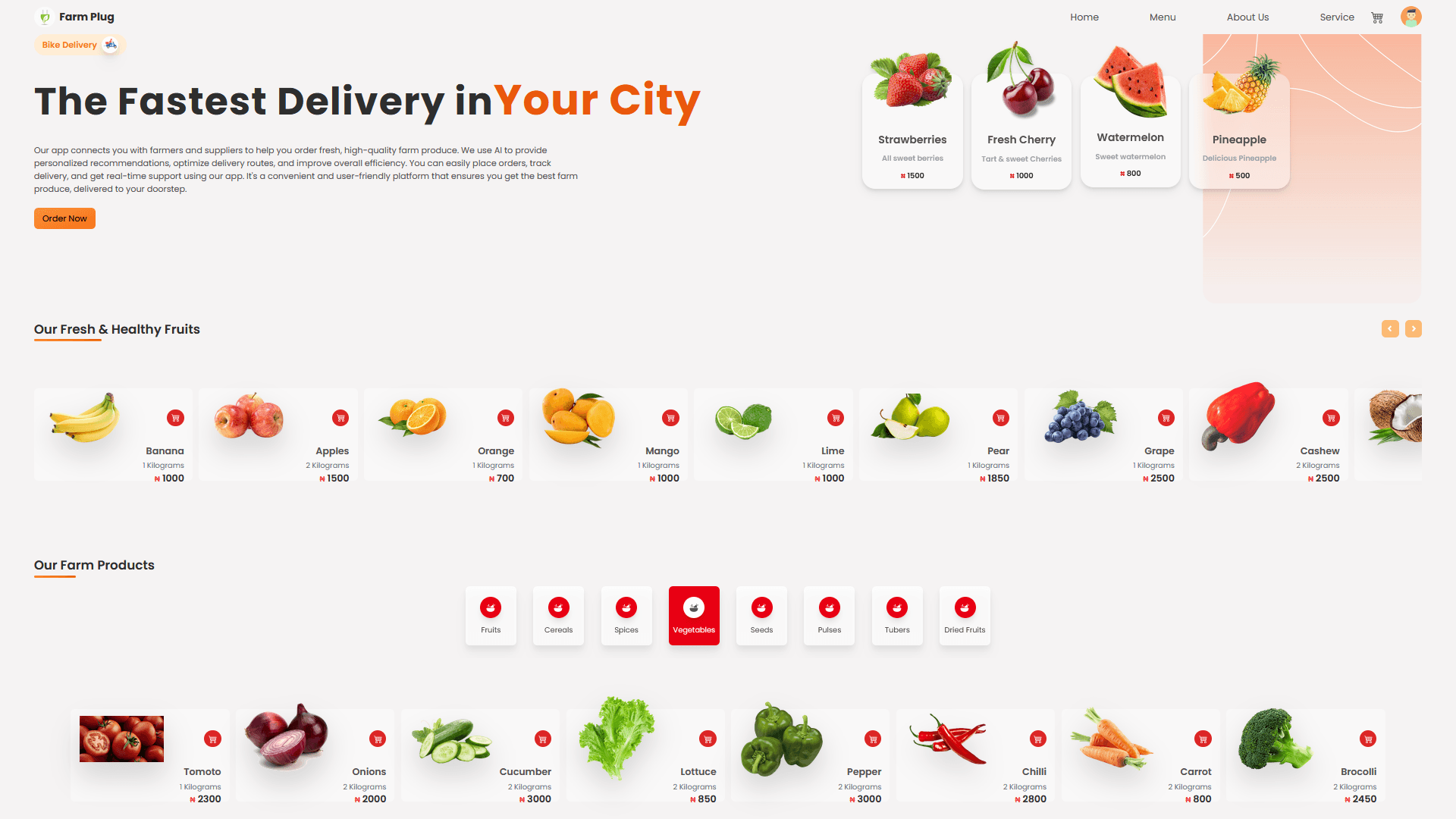 Farm Products Ordering and Delivery System